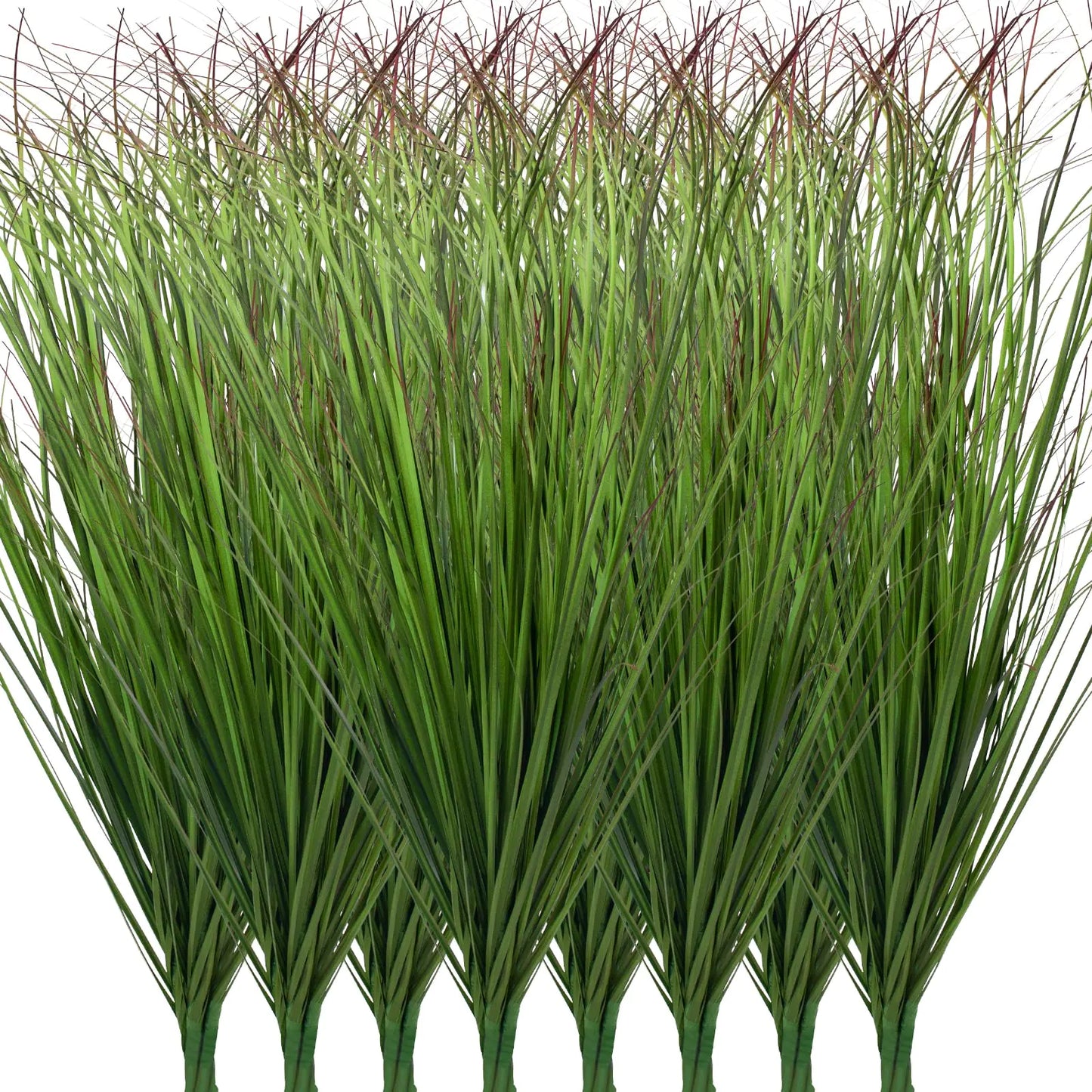 LUZOGA 24Pcs Artificial Grass Plants Faux Shrubs Wheat Grass Artificial Tall Grass Fake Plants for Outdoor DecorArtificial Greenery Stems Weed for Room Indoor Home Decor（Green Red Tail）