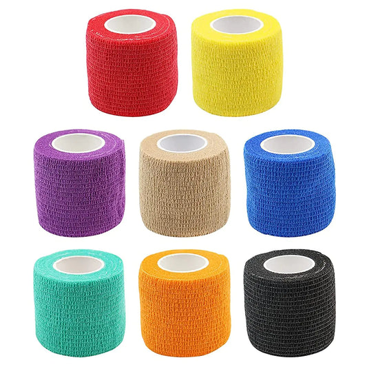 Tattoo Grip Tape - MIUXIA 8pcs Tattoo Gun Wrap Tattoo Grip Cover 2”×5 Yards Elastic Tattoo Grip Wrap Tattoo Bandage Sports Bandage