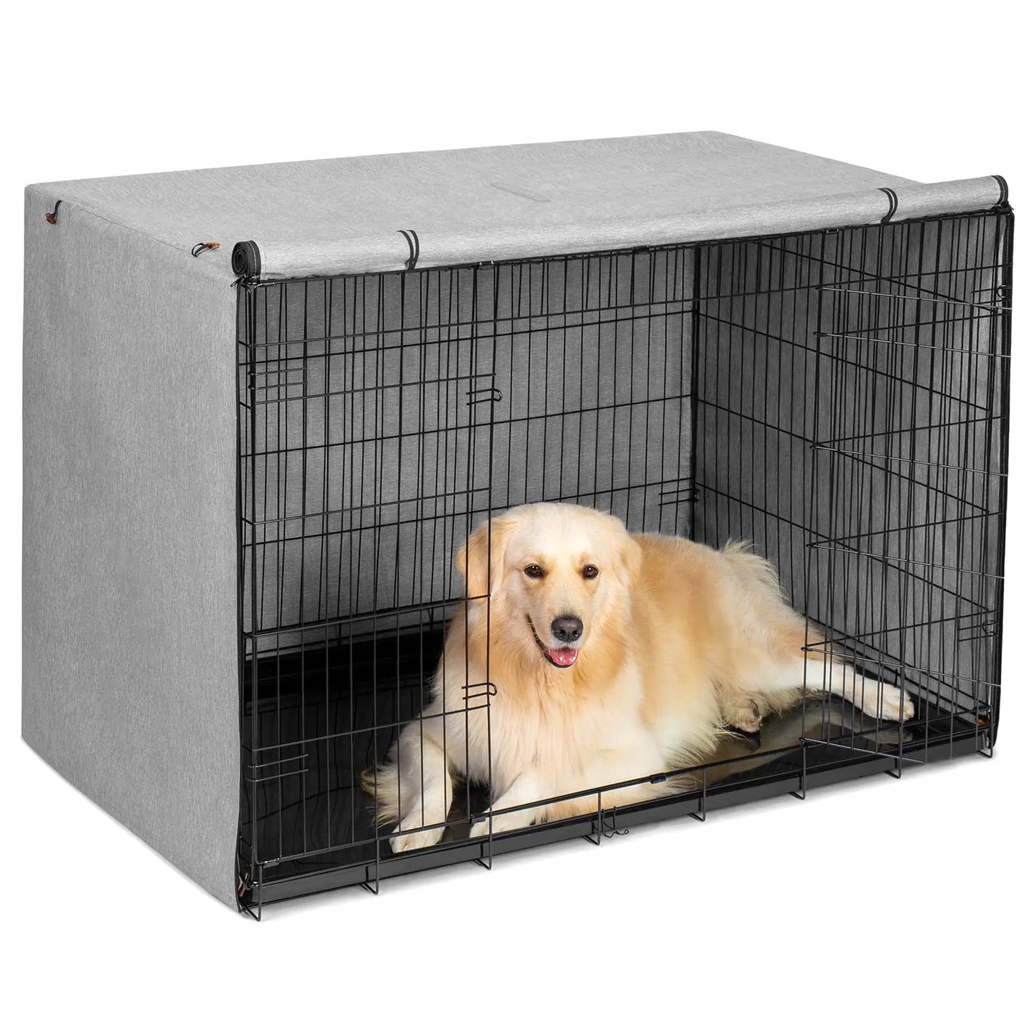 VERABE Dog Crate Cover 600D Oxford Crate Cover for Wire Dog Crate Ventilated Pet Kennel Cover Fits for 30 Inches Dog Crate Grey (Cover Only)