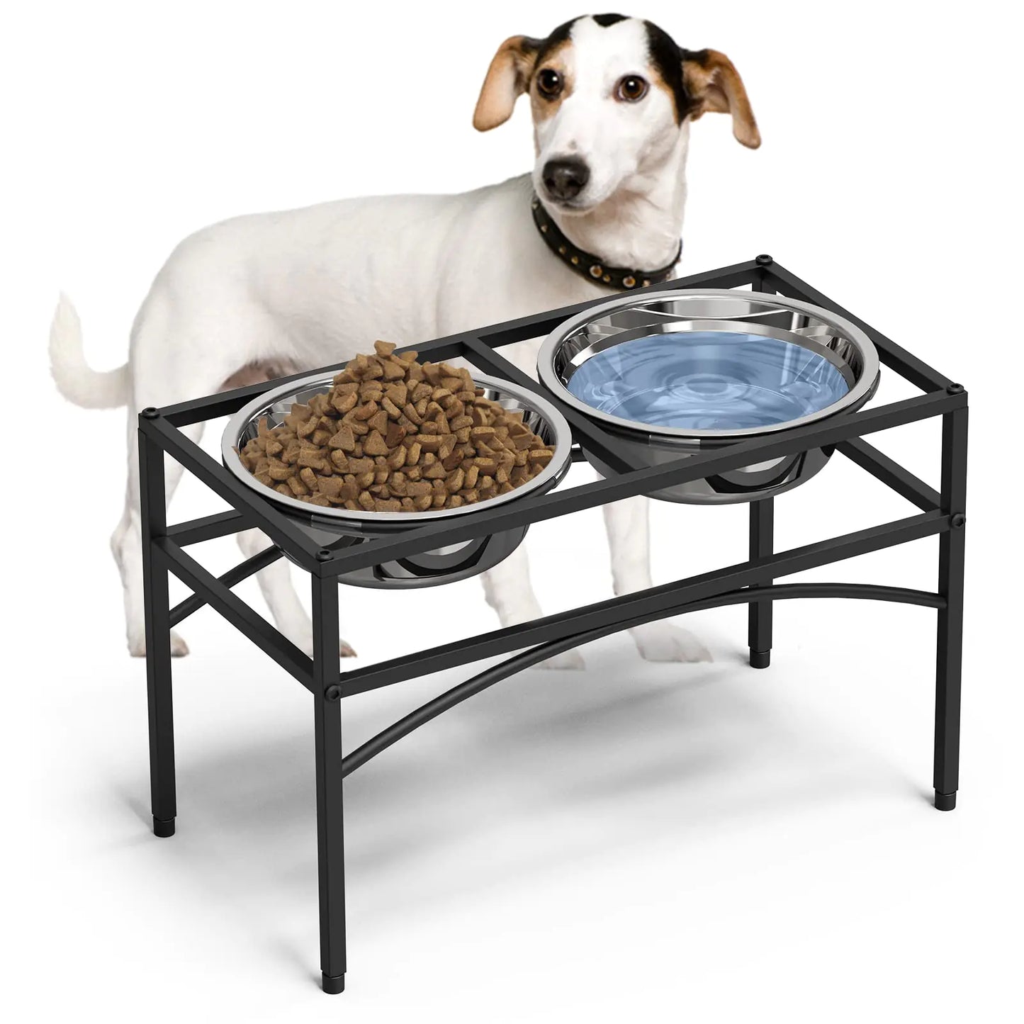 LUEXBOX Dog Bowls Raised Pet Feeder with Stand Stainless Steel 10.5 inch Height Medium or Large Breeds