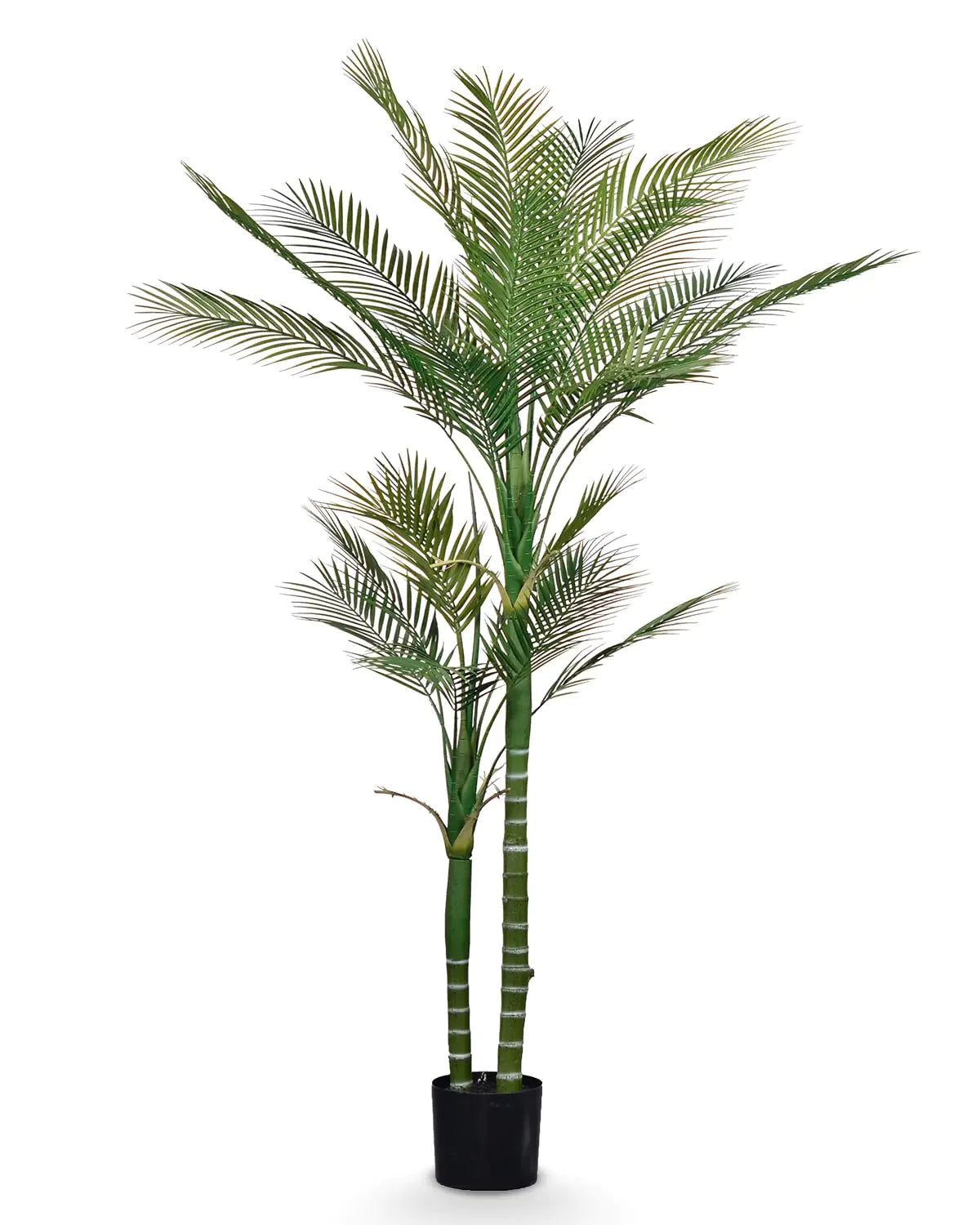 Leflos Leflos Faux Palm Tree Indoor 5.5ft Artificial Areca Palm Plant with 2 Detachable Trunks & 24 Adjustable Palm Leaves Large Tropical Fake House Palm Tree Silk Floor Plant Nice Home Decor