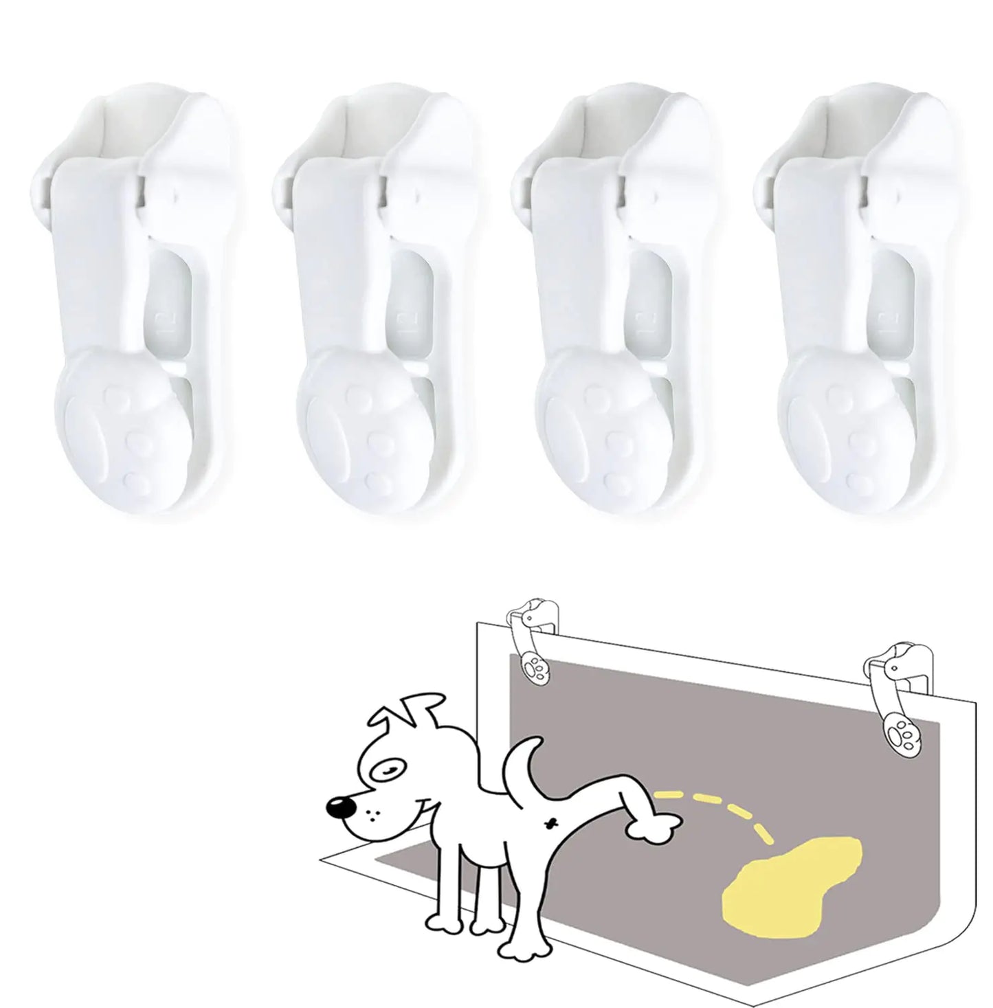 Dog Pee Pad Holder with Walls (4 Pack) for Small & Large Size Wee Wee Pad Indoor Potty Training Pad Holder for Leg-Lifting Puppies (White)