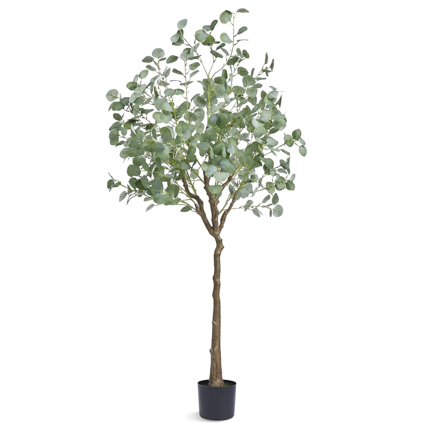 VEVOR Artificial Eucalyptus Tree 6 FT Faux Plant Secure PE Material & Anti-Tip Tilt Protection Low-Maintenance Plant Lifelike Green Fake Potted Tree for Home Office Christmas Decor Indoor Outdoor