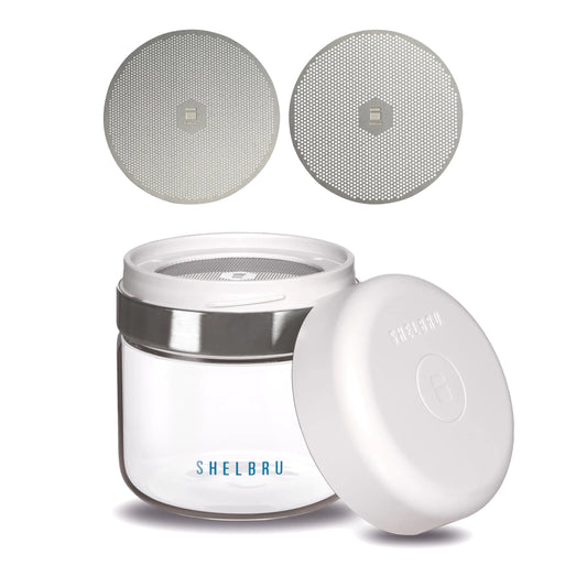 SHELBRU Coffee Sifter/Coffee Sieve for Microfines in Ground Coffee - 2 Stainless Steel Filters - 800um for Coarse Ground 500um for Medium Ground