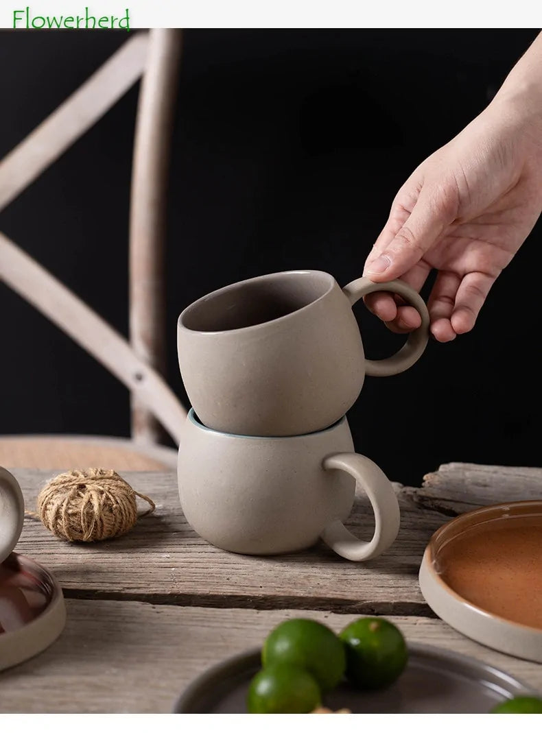 Coffee Mug with Saucer Ceramic