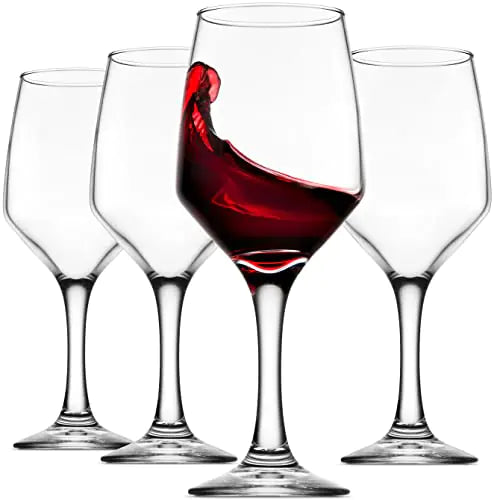 Godinger Wine Glasses Italian Made Red Wine Glasses Wine Glass Stemmed Drinking Glasses Glass Cups - Made in Italy 15oz Set of 4