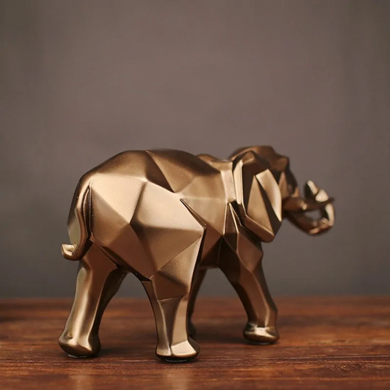 Abstract Gold Elephant Statue Resin  Accessories