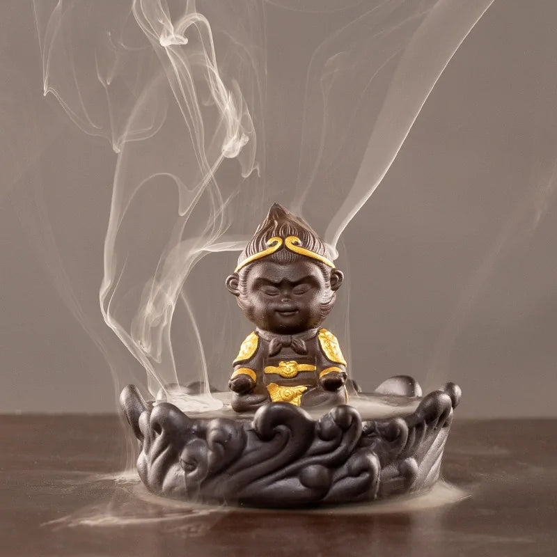 Zen Monkey King Backflow Incense Burner