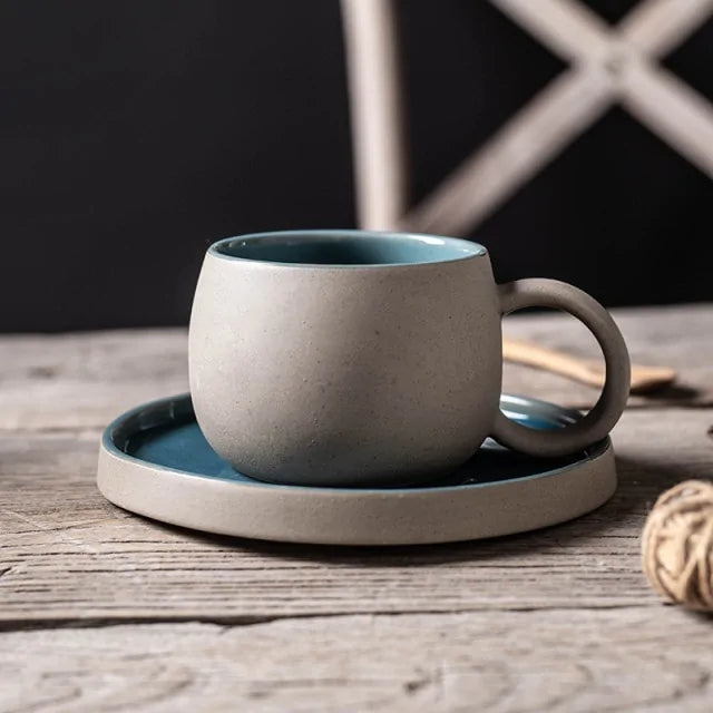 Coffee Mug with Saucer Ceramic