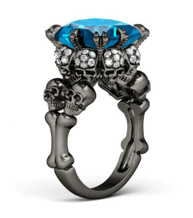 Women's Skull Ring Rhodium Plated