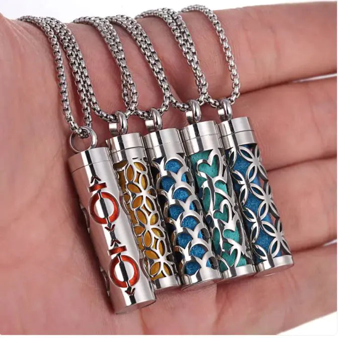 Aromatherapy Pendant Perfume Bottle Essential Oil Titanium Steel