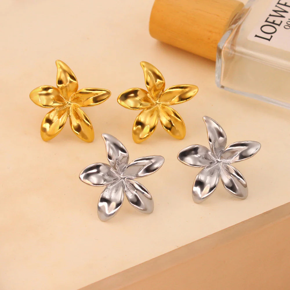 Women's Golden Flower Earrings