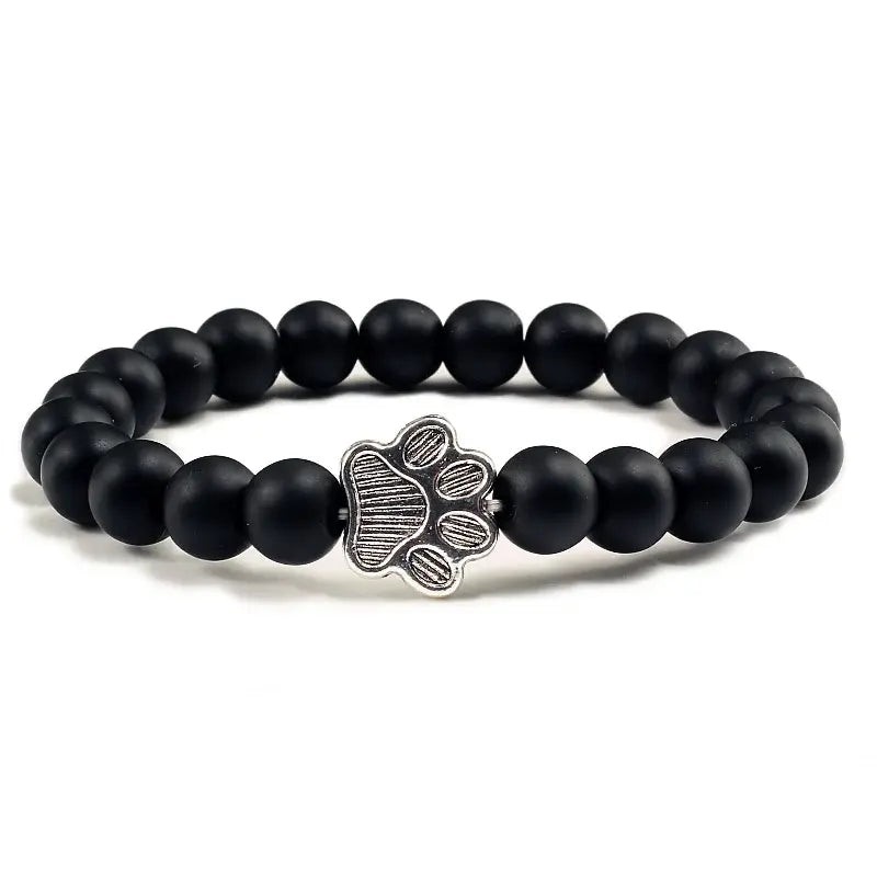 Bracelet with Black Lava Stone Charms