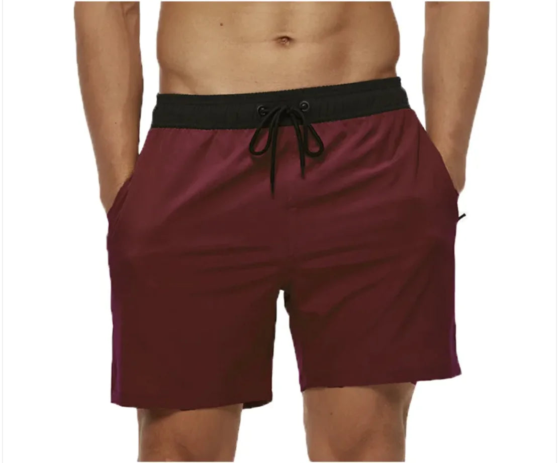 Men's Casual Solid Color Beach Shorts