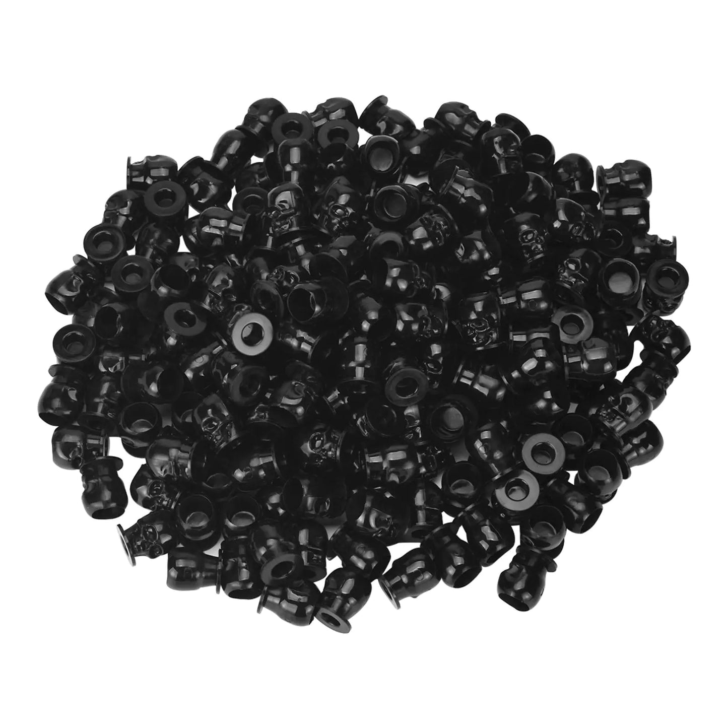 ATOMUS 200pcs Tattoo Ink Cups Disposable Skull Tattoo Pigment Caps with Base Ink Caps for Tattooing Makeup Pigment Ink Tattoo Ink Holder Tattoo Supplies (Black)