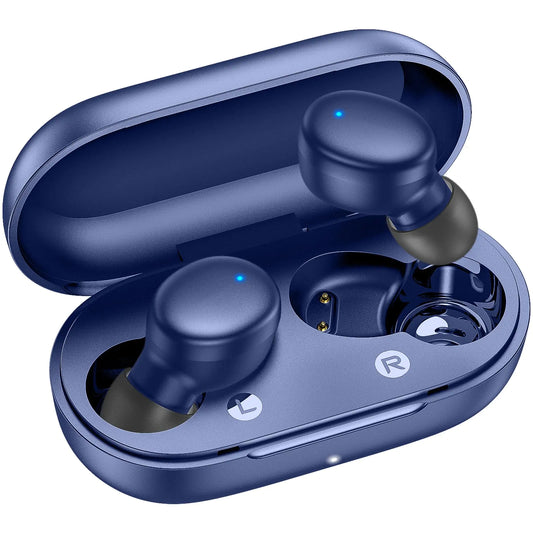 Wireless Earbuds Bluetooth 5.3 in Ear Buds Light-Weight HeadphonesDeep Bass SoundBuilt-in Mics HeadsetClear Calls Earphones for Sports Workout Blue