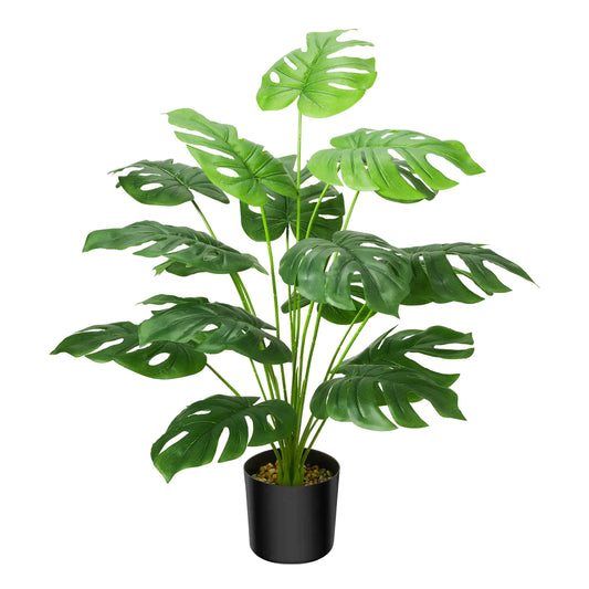 Guheake 28" Fake Plants Large Artificial Floor Faux Monstera Plant with Planter for Home Office Decor Indoor