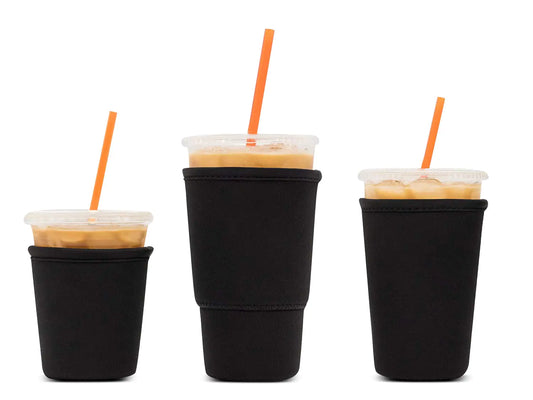 3 Pack Reusable Iced Coffee Sleeves - Xumbtvs Insulator Sleeve for Cold Beverages Neoprene Cup Holder for Starbucks Coffee Dunkin Coffee More(Floral 03)