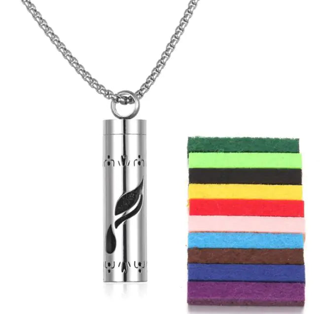 Aromatherapy Pendant Perfume Bottle Essential Oil Titanium Steel