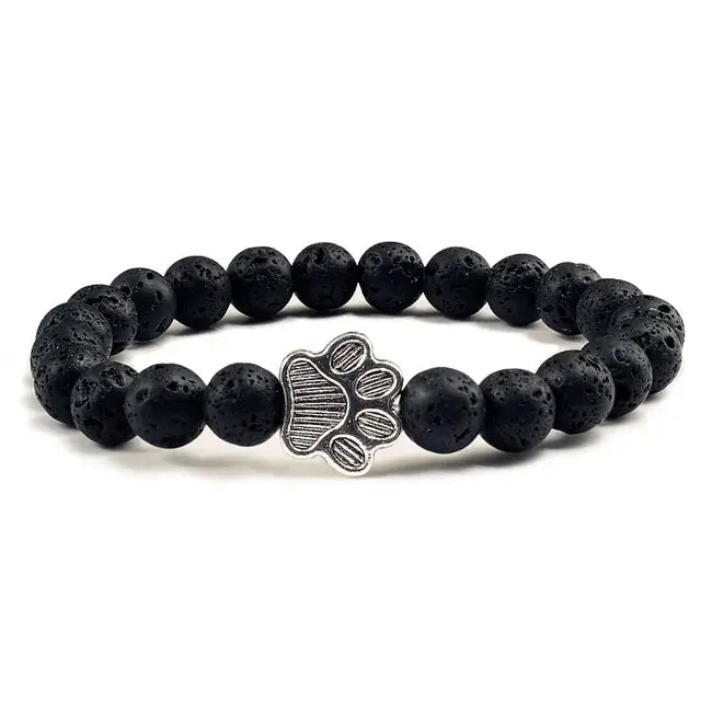 Bracelet with Black Lava Stone Charms