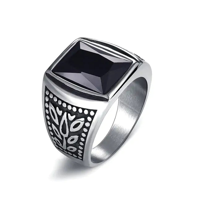 Men's Square Charm Ring