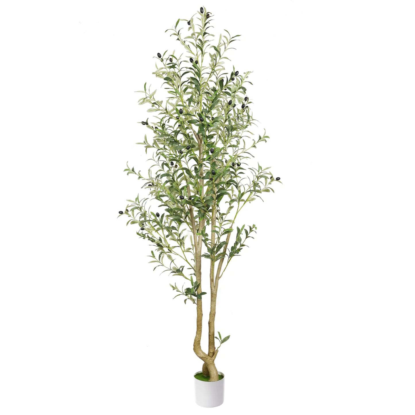 Alupssuc 6ft Artificial Olive Tree Faux Silk Plant 6 Feet Olive Trees Artificial Indoor with Natural Wood Trunk and Lifelike Fruits Perfect Fake Tree for Modern Home Office Living Room Decor 1 Pack