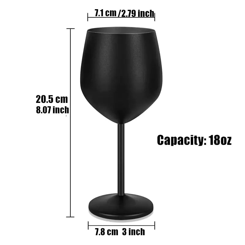 Stainless Steel Wine Glasses with Black Plating