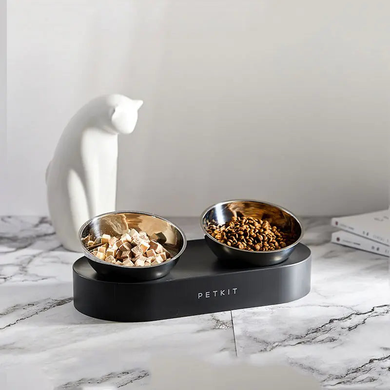 PetKit Stainless Steel Pet Adjustable Double Feeder Bowls