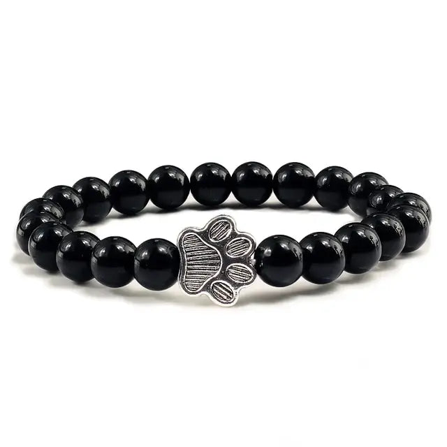 Bracelet with Black Lava Stone Charms