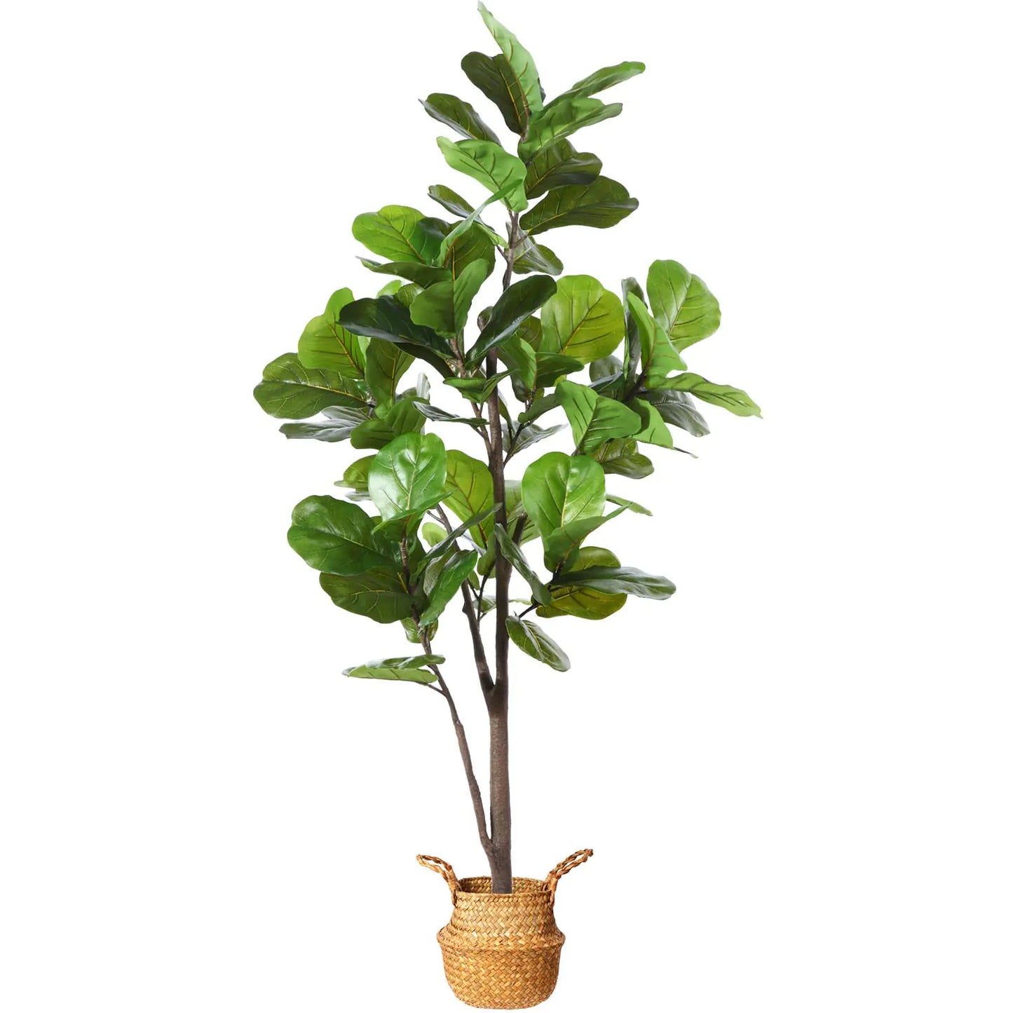 MOSADE Artificial Fiddle Leaf Fig Tree 65" Fake Potted Ficus Lyrata Plant with Handmade Seagrass Basket Perfect Faux Plants Home Décor for Indoor Outdoor Office Porch Balcony Bedroom Bathroom Gift