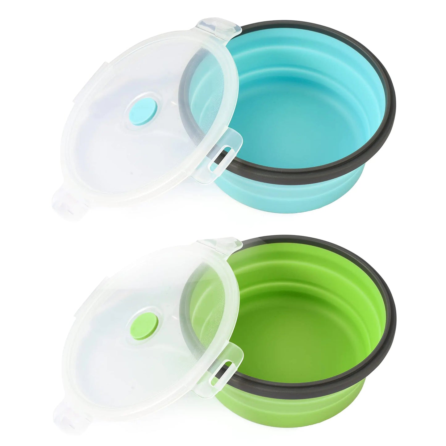 2 Pack Collapsible Dog Bowls Silicone Travel Dog Bowls Portable Dog Food Bowls with Lids Pet Feeders Collapsible Water Cup Cat Bowl Dish for Camping Traveling Walking 17 oz 500ml