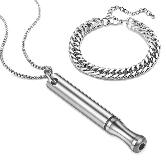 Botanheiros Breathing Necklace Anxiety Necklace Quit Smoking Necklace Mindful Anxiety Relief Serves as a Tool for Meditation Stress Panic Attacks (Moon-Silver)