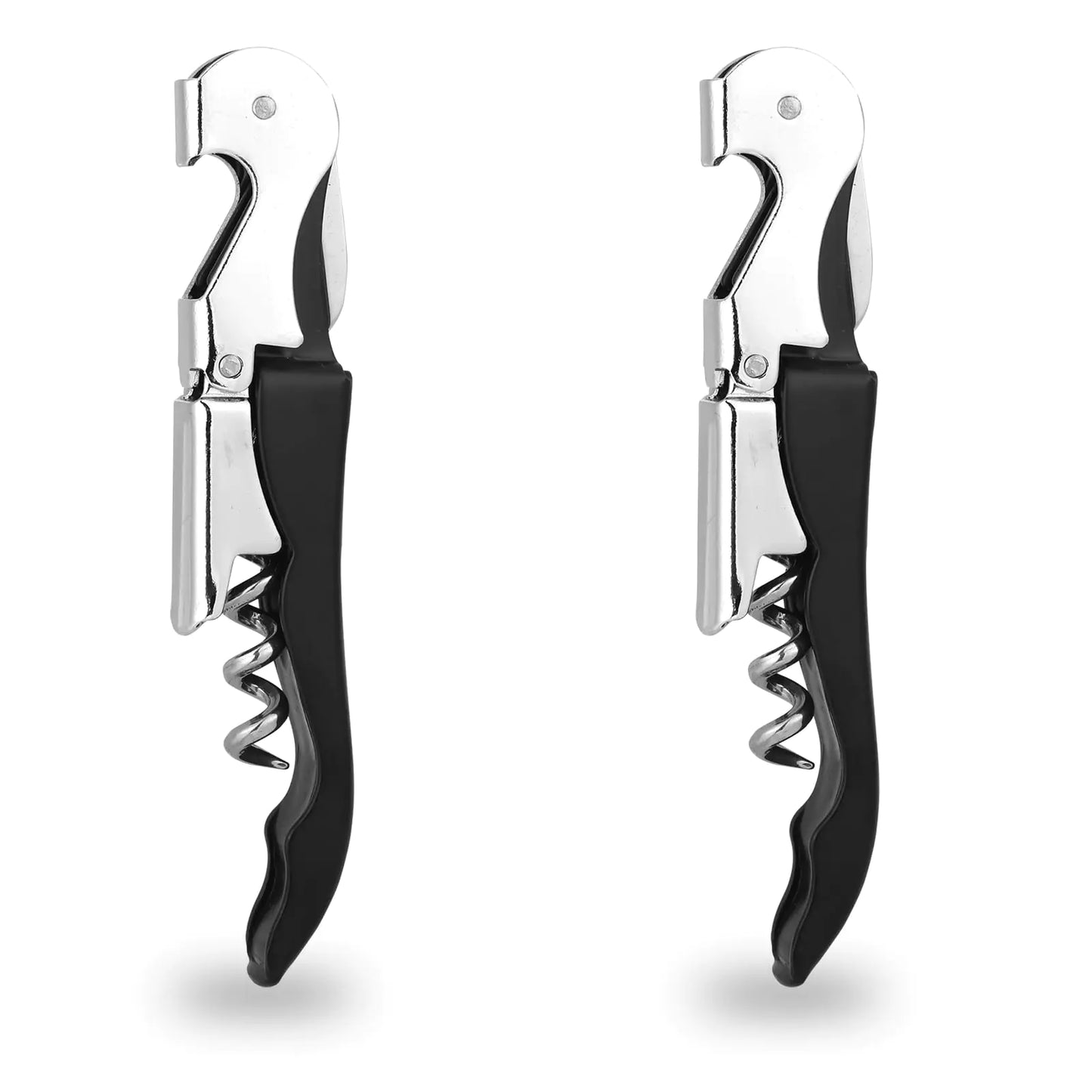 TYLbeang 2 PCS Waiter Corkscrew Wine OpenerUpgraded Heavy Duty Wine KeysStainless Steel Double Hinged Wine Key for ServesBartenders(Black)