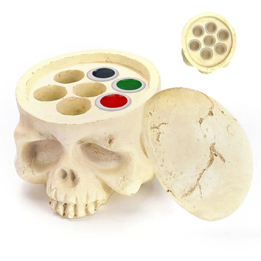 WZPB Tattoo Ink Cup Holder Tattoo Ink Cap Holder Skull Head Christmas Halloween Tattoo Ink Cup Stand Pigment Cup Holders Pigment Cap Holder Stand for Tattoo Ink