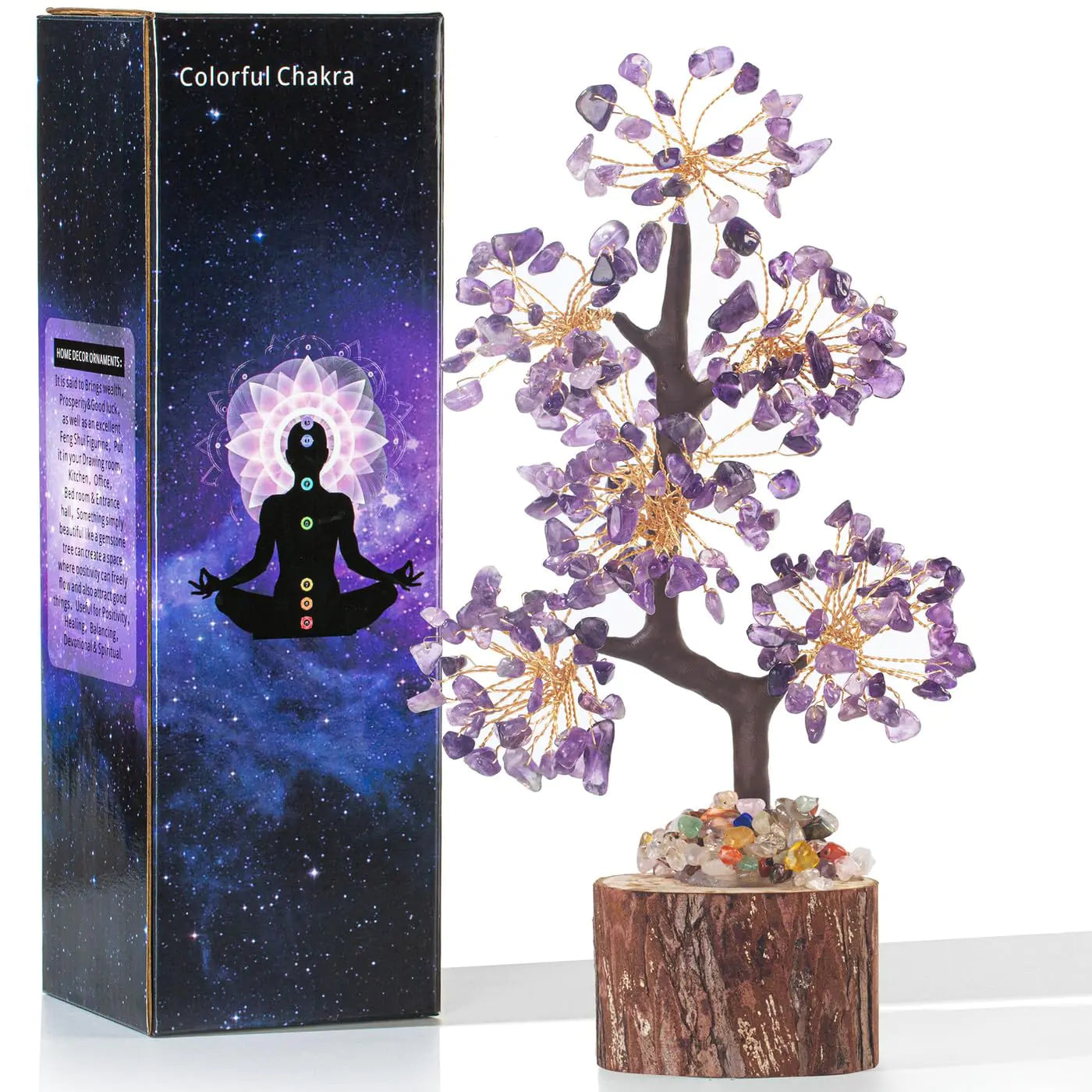 MAIBAOTA Purple Office Home Decor for Positive Energy Purple Tree Amethyst Crystal Tree of LifeFeng Shui Decor Money Bonsai Trees for Meditation