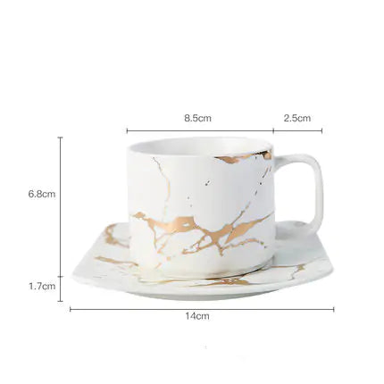 Coffee Mugs Marble Gold Inlay