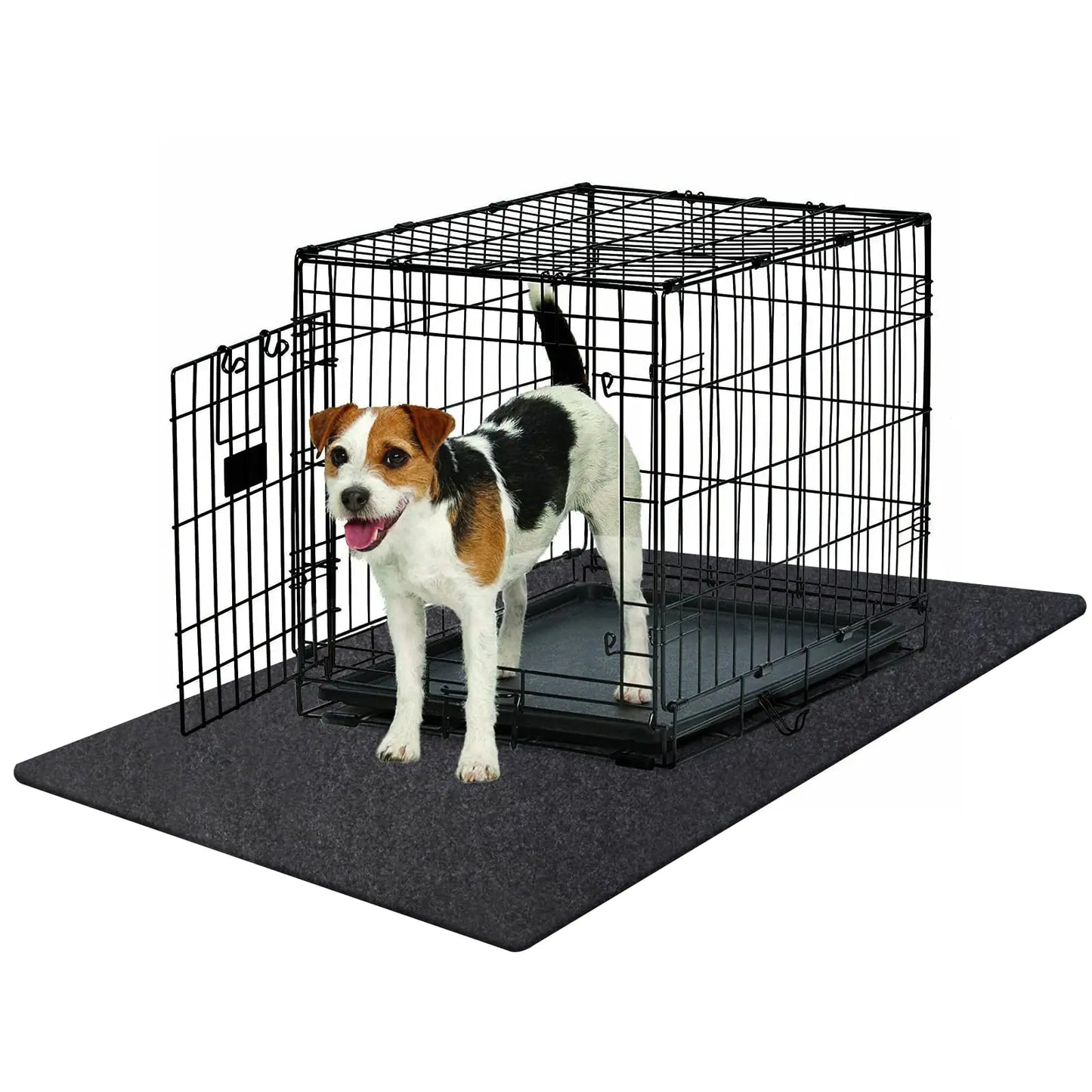 Dog Crate Pad - Non-Slip Waterproof Absorbent Dog Playpen Mat - Dog Crate Pad Liner Protect Floors - Soft and Reusable -Dog Crate Mat Ideal for Puppies and Senior Dogs (Black 29" x 48")