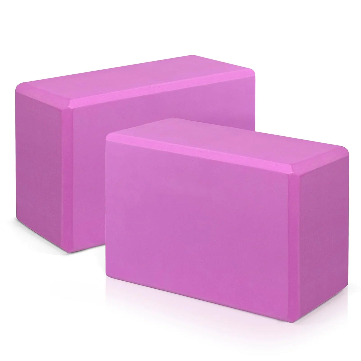 Yoga Blocks 2 Pack Premium EVA Foam Blocks Non Slip High Density Foam Yoga Blocks for Pilates Meditation Stretching and Toning (Deep Purple)