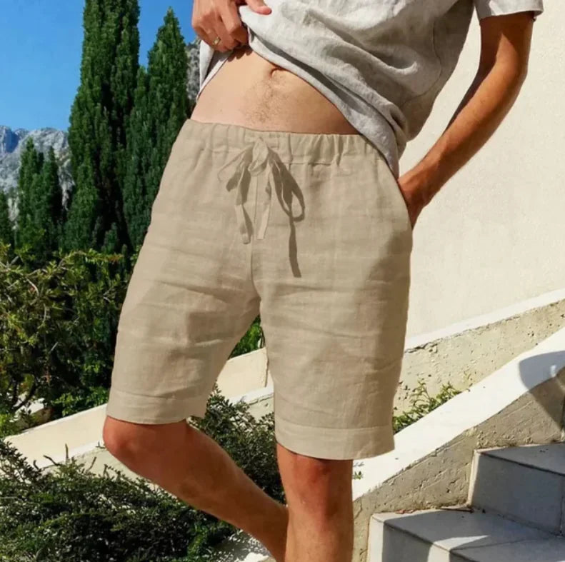 Men's Cotton Linen Beach Shorts