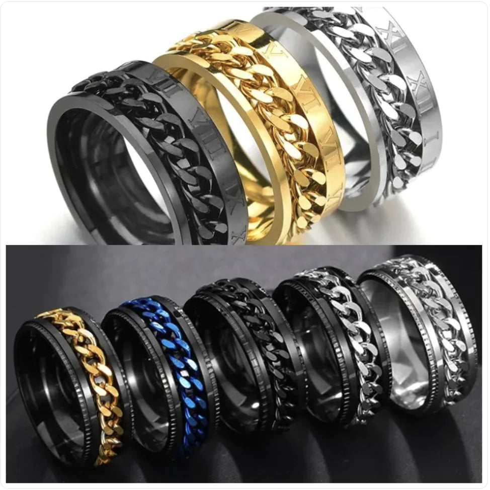 Stainless Steel Men's Statement Ring