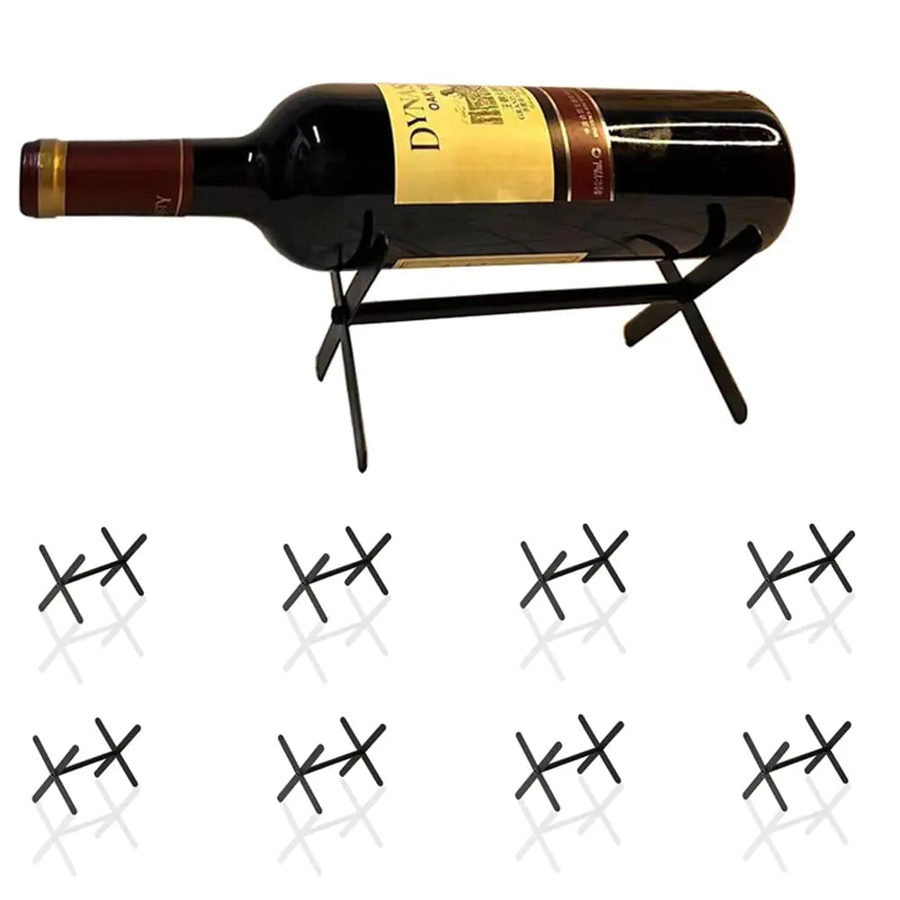 kaileyouxiangongsi 8PCS Wine Shelf - Countertop Wine Rack - Metal Wine Rack - Wine Bottle Holder - Wine Holder for Wine Storage - Small Wine Rack - Tabletop Wine Rack(Black)