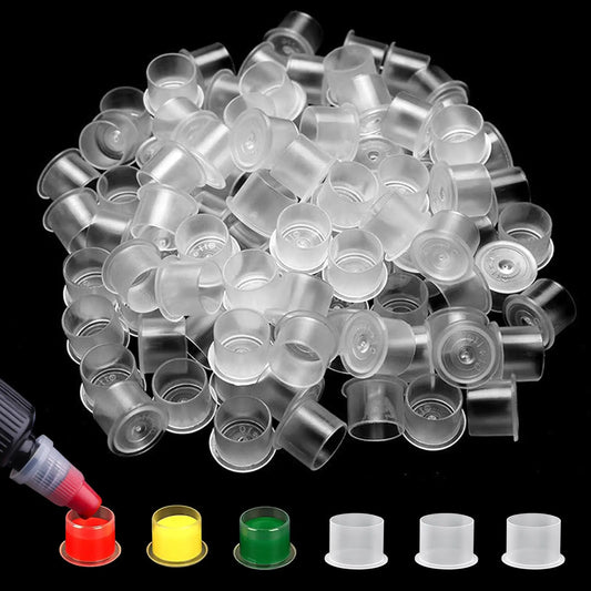 Tattoo Ink Caps Large - Autdor 1000Pcs Tattoo Cups 17mm Disposable Tattoo Ink Cups With Base Microblading Pigment Caps for Tattoo Permanent Makeup Container Cap Tattoo Accessories Tattoo Supplies