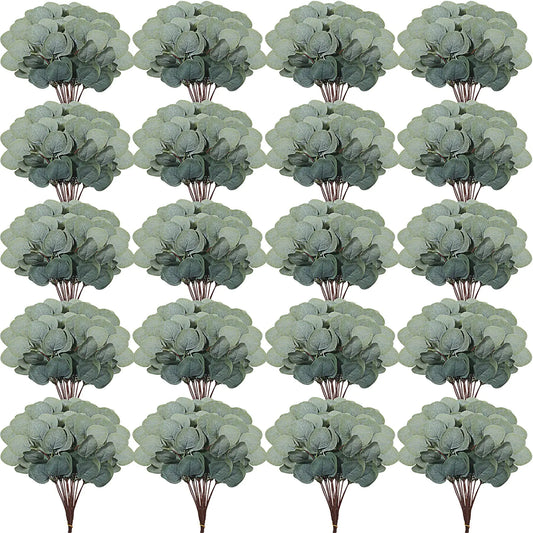 Artificial Eucalyptus Leaves for Wedding Eucalyptus Leaves Eucalyptus Stems Decor Greenery Eucalyptus Faux Stems Green Leaf Stems for Wedding Centerpiece Floral Home Decor 11 Inches (120 Pieces)