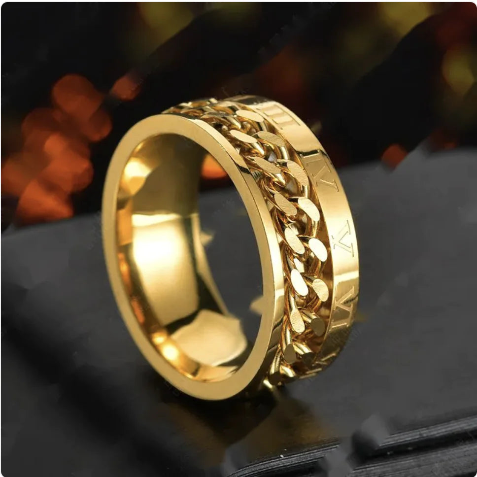 Stainless Steel Men's Statement Ring