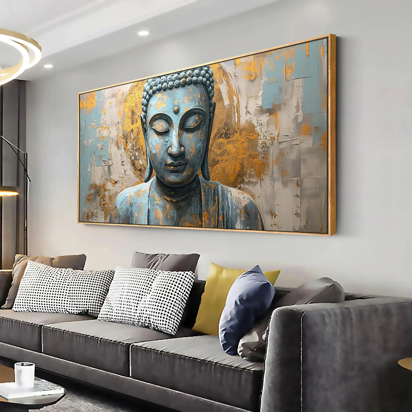 Wall Art Buddha Zen Art Modern Artwork Canvas Painting for Living Room Bedroom Dining Room Home Office Decor Large Framed Ready to Hang 20"x40"