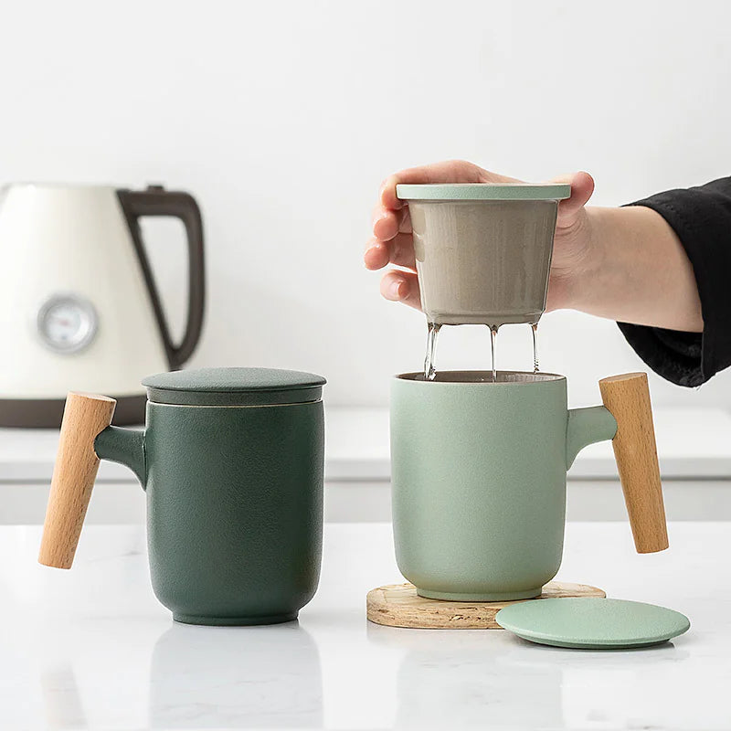 Wooden Handle Coffee Cup