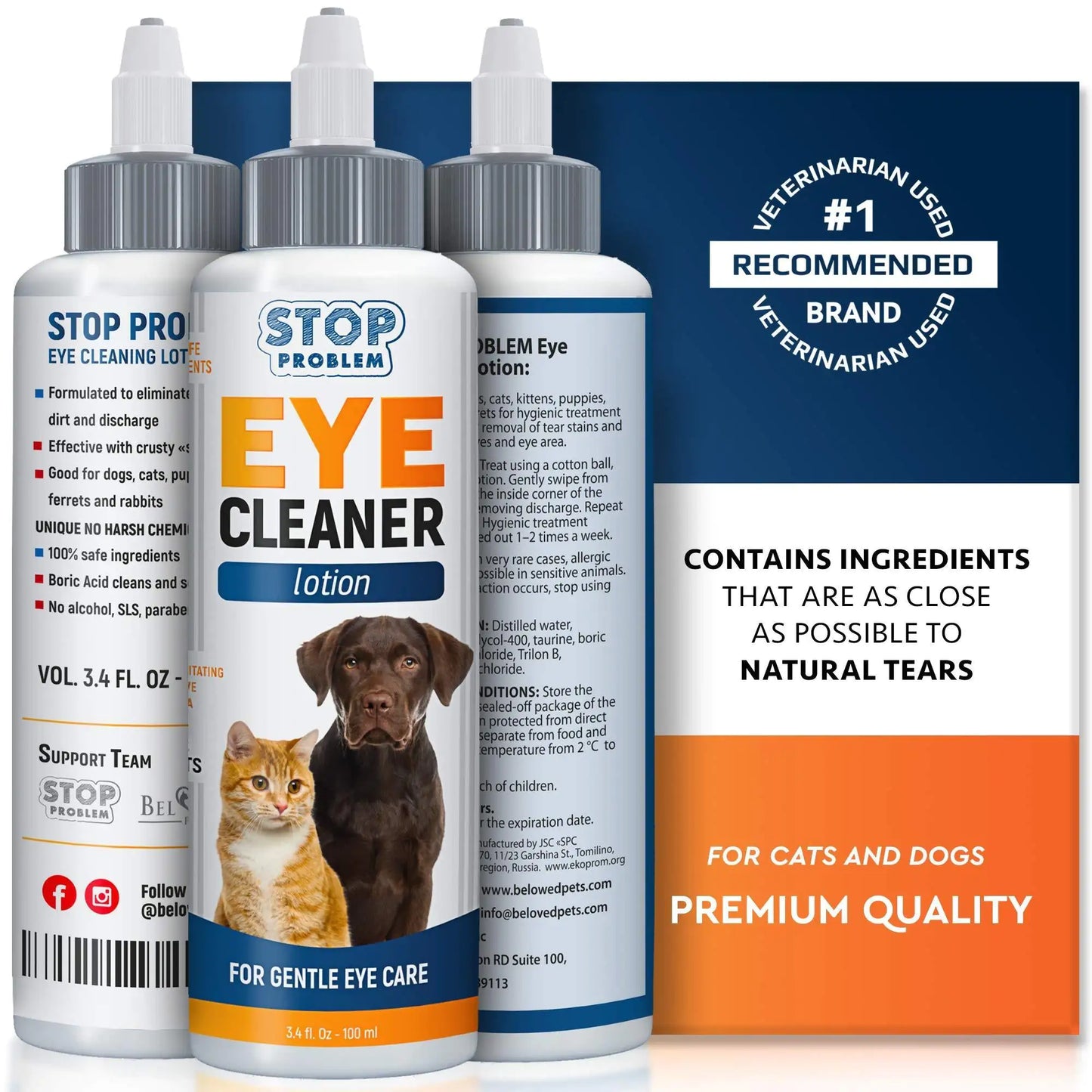 All Pets Eye Wash Drops for Relieve Pink Eye Allergies Symptoms Treatment