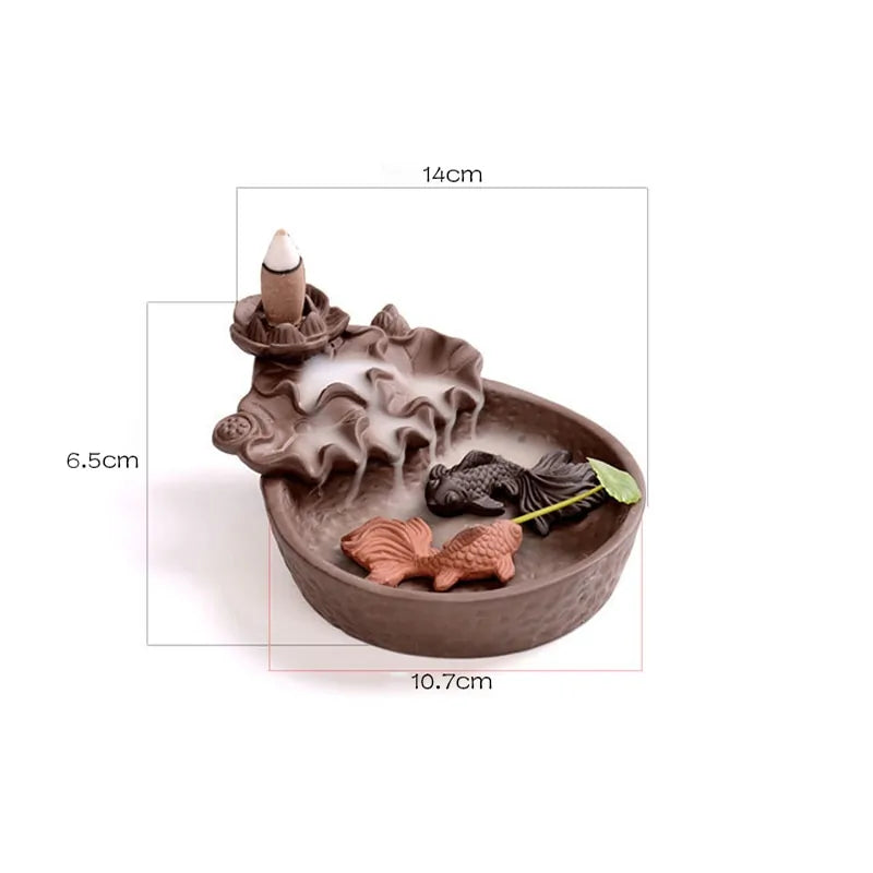 Fish Backflow Incense Burner Meditation