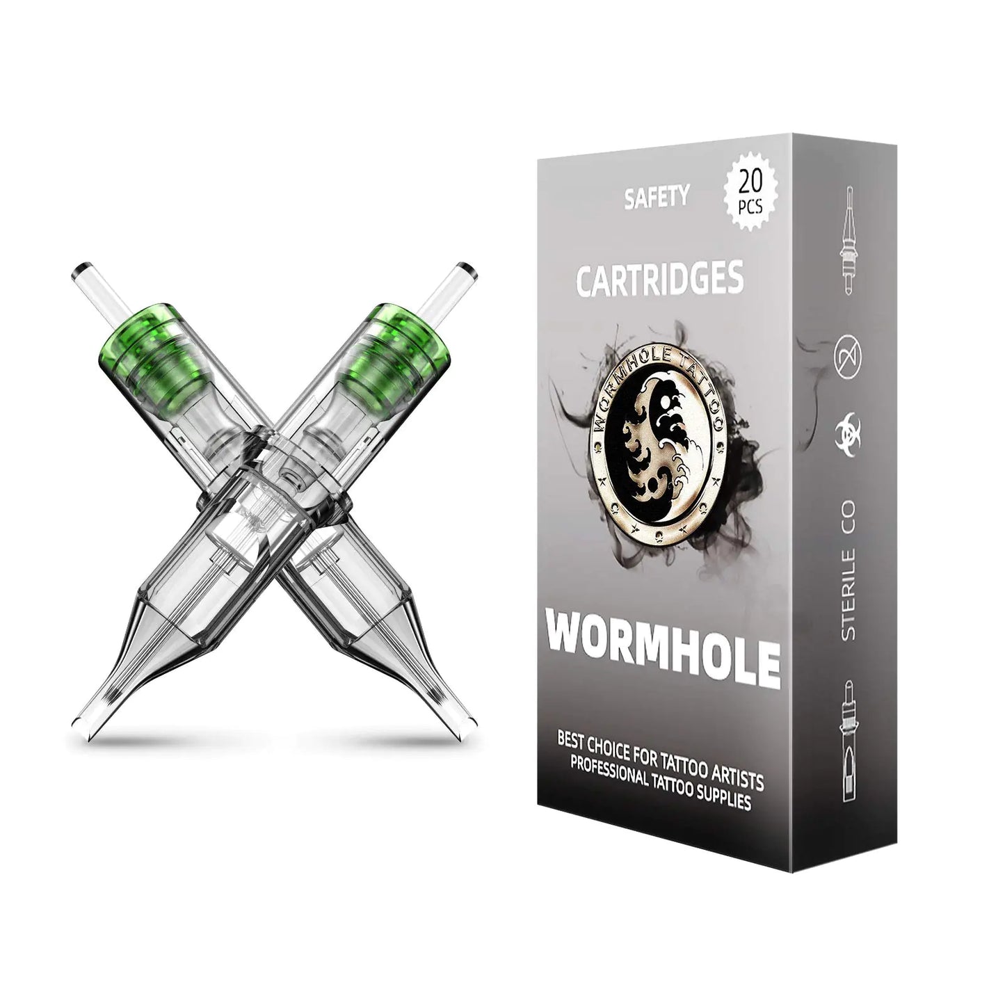 Wormhole Tattoo Cartridge Needles 20PCS 14RS Tattoo Cartridges Disposable Tattoo Needle Cartridge Tattoo Needles Cartridge Needles Round Shader for Tattoo Pen Tattoo Machine Tattoo Supplies 1214RS