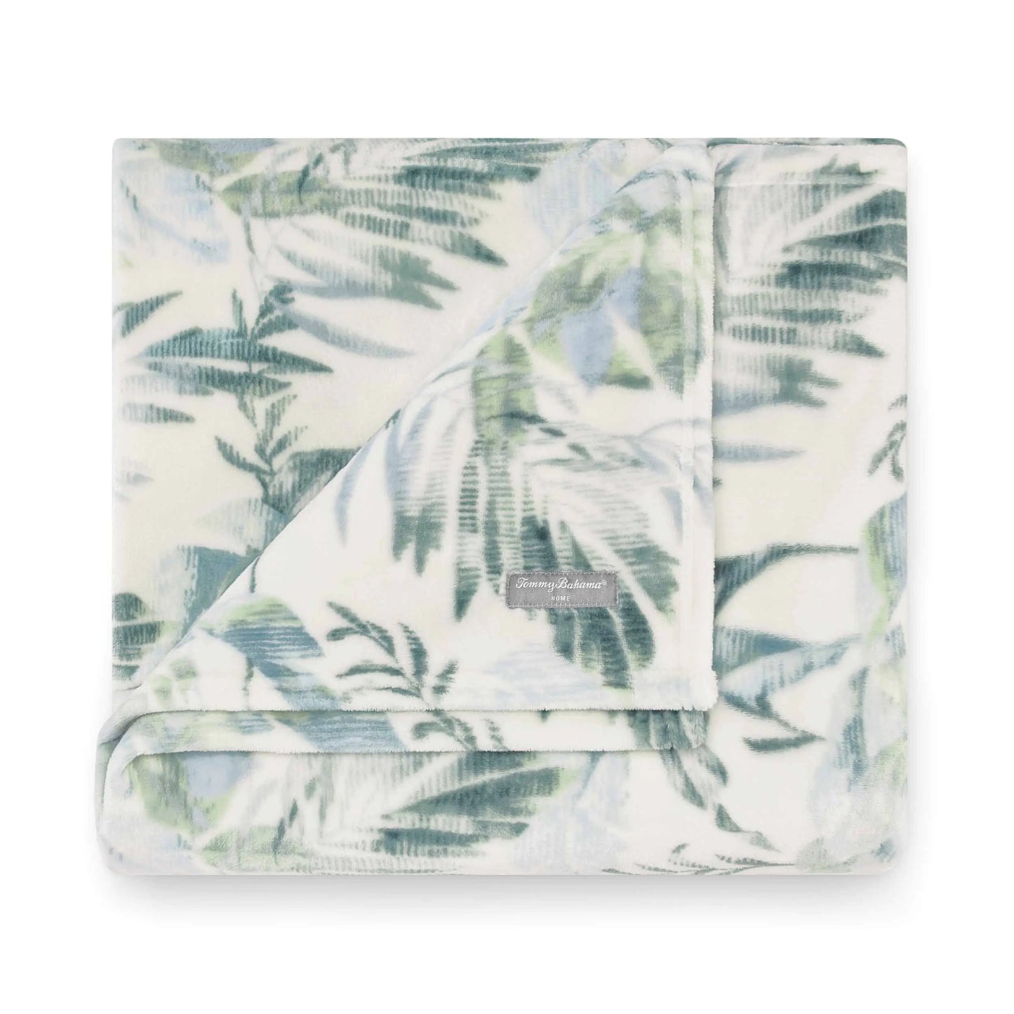 Tommy Bahama - Throw Blanket Plush Fleece Bedding Tropical Home Decor for Bed or Couch (Wallpaper Leaves Green 50" x 70")